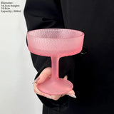 Yeknu  Pink Drill Patterned Glass Ice Cr Cup Dert Glass Sculpted Design Single Layer Universal Cup Nordic Sle 200ml Capaci