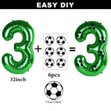 Yeknu  Soccer Birthday Party Decoration Multi Color Number 7 Balloon 32Inch 1 2 3 4 5 6 7 8 9 Digit Football Balloon Large Figure Golob