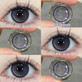 Yeknu  1 Pair Myopia Fashion Lens Prescription Colored Contact Lenses Beauty Pupils Purple Eye Lenses Blue Eye Color Lenses