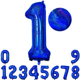 Yeknu  40Inch Navy Blue Number Balloons 0-9 Helium Balloon Laser Dark Blue Figure Golob Birthday Wedding Graduation Decoration Supplies