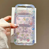 Yeknu  Transparent Colorful Butterfly Flowers Phone Case For iPhone 17 16 ProMax Cases 15pro 14 Pro max Luxury IMD Back Cover funda