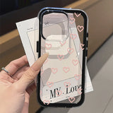 Yeknu  Love Heart Phone Case For iPhone 17 Case iPhone 13 16 15 11 12 14 Pro Max 17 Air Silicone 2 IN 1 Shockproof Soft Clear Cover