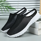 Yeknu  Slippers Summer Men Mesh Breathable Home Indoor Slippers Men women Thick Bottom Slides Fashion Couple Walking Shoes