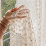 Yeknu  High-grade Embroidered Window Screen White Screen Curtains For Living Room French Window Balcony And Bay Window