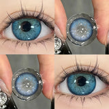 Yeknu  2PCS New Color Contact Lenses with Prescription Natural Blue Contact Lens Brown Pupils Beauty Eyes Lenses Siri Series