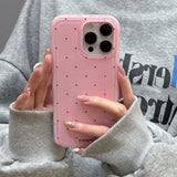 Yeknu Luxury Ins Candy Color Polka Dot Phone Case for iPhone 12 13 14 15 16 Pro Max 16Pro Wave Point Soft Silicone Ultra Slim Cover