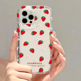 Yeknu  Cute Cherry Phone Case For iPhone 17 15 16 13 11 12 14 Pro Max 7 8 Plus Air 16e XR SE Shockproof Soft Clear Cover Coque