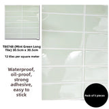 Yeknu  Waterproof Moisture Proof 3D Tile Stickers Self Adhesive Wall Decals for Kitchen Bathroom Oil Resistant Decorative Wall Mural