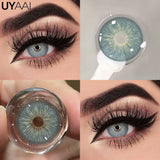 Yeknu  Color Contact Lenses For Eye Cosmetic Black Lens Makeup Beauty Green Eyes Contact Natural Brown Contact Eyes Makeup