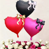Yeknu  Heart-shaped Foil Balloon with Bow for Women Birthday Party Weddings Baby Shows Valentine's Day Anniversary Photograph  Decor
