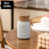 Yeknu  220ml Mini Wood Lid Stainless Steel 304 Thermal Flask Fashion Portable Pocket Coffee Tea Thermal Water Bottle Tumbler
