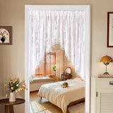 Yeknu  Exquisite Embroidery Heavy Du Door Curtain No Punching Required Aosphere Sensation Bead Hanging Curtain Lace Door Curtain