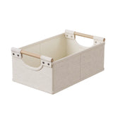 Yeknu  Foldable Fabric Storage Bin Stackable Thicken Clothes Storage Box Wood Handle Washable Closet Storage Container Drawers