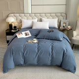 Yeknu  Japanese 100% Cotton Brushed Single Duvet Cover Striped Plaid Quilt Cover for Dorm Home Skin-Friendly Bedding for All Seasons