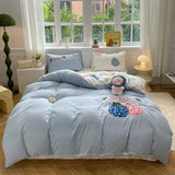 Yeknu Cute Cat  Bedding Set For adults kids Brown pink Lovely Bed Sheet set With Pillowcases Colorful King Queen Full size