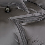 Yeknu 4Pcs Natural Lyocell Eucalyptus Fiber Soft Silky Bedding Set Luxury Embroidery Duvet Cover Bed Sheet/Fitted Sheet Pillowcases