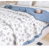 Yeknu 2025 new washed cotton summer quilt skin-friendly grinding summer cool quilt printing student dormitory air conditioner quilt