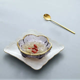 Yeknu  Ice powder bowl creative Japanese bird's nest dessert sugar water white fungus soup tray Phnom Penh cherry blossom glass bowl1Pc