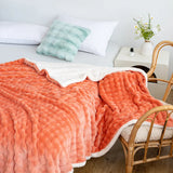 Yeknu  Thickened Bubble Fleece Blanket Double Layer Arctic Fleece Throw Blanket Conditioning Sofa Rabbit Fur Nap Flannel Blanket