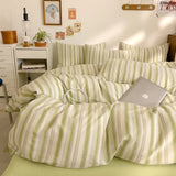 Yeknu  New All-cotton Class A Striped Washed Cotton Quilt Cover Skin-friendly and Comfortable Bedding Covers 160X210 220X240