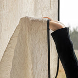 Yeknu  Black-edged Linen Curtains,Curtains, Light-transparent, Living Room, Floating Windows, High-end French Medieval Style