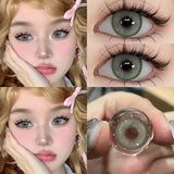 Yeknu  New Bio-essence 1 Pair Green Contact Lenses for Eyes Gray Lenses Brown Lenses Makeup Fashion Lenses 1 Year Pupils