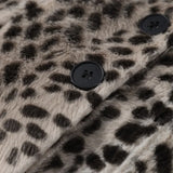 Yeknu  Autumn Winter Chic Leopard Print Crop Jacket Women Modern O-neck Single Breasted Full Sleeve Coat Female Outwears New