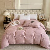 Yeknu  Japanese 100% Cotton Brushed Single Duvet Cover Striped Plaid Quilt Cover for Dorm Home Skin-Friendly Bedding for All Seasons