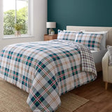 Yeknu  Red Plaid Double-sided Printed Bedding Set, 100% Polyester Quilt Cover Set, Breathable, Soft and Machine Washable