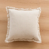 Yeknu  1Pcs Striped Throw Pillow Cover Decorative Square Cushion Case for Sofa Home 45x45/50x50/30x50cm Hemp Pillowcase With Tassels