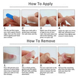 Yeknu  24Pcs Autumn Maillard Press on Nails Amber Smudge Nail Mirror Powder False Nails Short Square Nail French Tip Gradient Fake Nail