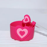 Yeknu  1PC Silicone Heart Straw Covers Reusable Star Straw Toppers Drinking Caps Straws Stopper for Stanley 10mm Tumbler Accessories