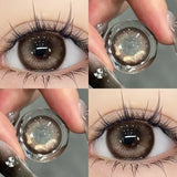 Yeknu  Brown Contact Lenses with Prescription 2pcs Colorful Korean Fashion Lenses Yearly Makeup Contact Lens Beauty Pupils