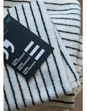 Yeknu  Retro Black-White Striped Cotton Towel Soft Skin-friendly Thickened Face Towel Absorbent  Bath Towels Household Towel Beach Towl