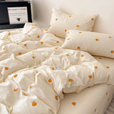 Yeknu  Fashion Pure Cotton Grid Pattern Bedding Sets Skin Friendly Comfortable Bed Sheet Set for Adults Dormitory Home Quilt Cover Kit