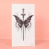 Yeknu  Long-lasting waterproof temporary tattoo stickers simulated non-reflective butterfly sword pattern fake tattoo on women's arm