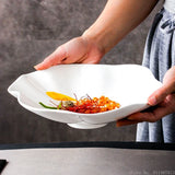 Yeknu  1pc Japanese style Creative White Heteromorphic Shell Dining Plate Home Kitchen Restaurant Supplies Steak Salad Fruit Bowl