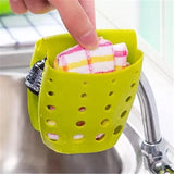 Yeknu  Kitchen Sink Hollow Drainage Hanging Basket Double Silicone Brush Sponge Hanging Bag Sundries Faucet Drainer Kitchen Tools