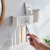 Yeknu  Bathroom Shelves Wall Mount Toothbrush Toothpaste Holder Suction Cup Storage Rack Toiletries Organizer Bathroom Accessories