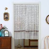 Yeknu  Lace Door Curtain Partition Blind Home Use Semi-Curtain Bedroom Bloing Curtain Entrance High-End ort Curtain Kitchen Hang...