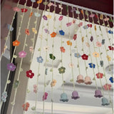 Yeknu  Finished Product Flower Woven Door Curtain Small Flower Bell Orchid Bedroom Door Decorative Popular Sister Gift Room