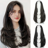 Yeknu Synthetic Women's Styling Long Hair Extra Long Hair Synthetic Wigs Layered Hair Extensions Top of the Head Increase Hair