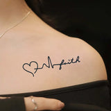 Yeknu  Sentence and Heart, 1Pcs Waterproof Temporary Tattoo Stickers, Long-lasting Waterproof for One to Two Weeks, Suitable For Arm,