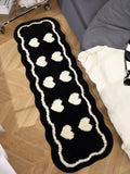 Yeknu  50*160cm Mini Hearts Rug Door Tufting Mat Soft Thick Fluffy  Door Floor Carpet Bathroom Absorbent Toilet Kitchen Rug