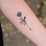 Yeknu  Rose Herbal Temporary Tattoo Stickers, Long-lasting Waterproof for One to Two Weeks, Fake Tattoo for Women, For Arm, Neck, Leg