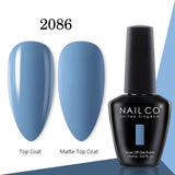Yeknu  15ml Gel Nail Polish LED Semi-permanent Summer Varnish UV Vernis Blue Color Enamels For Nails Gellak Top Coat Base Polish