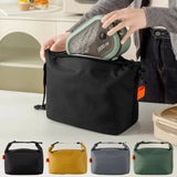 Yeknu  Fashionable and simple insulated bag, office worker, large capacity lunch box bag, student hand carrying bento bag.