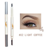 Yeknu  Double-ended fine-tip eyebrow pencil, waterproof, sweat-proof, smudge-proof, non-fading, natural color eyebrow pencil