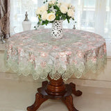 Yeknu  New Lace Tablecloth Pastoral round tablecloth Dining table cloths Home Embroidery table cover rose gold decoration house towel