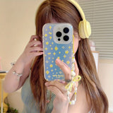 Yeknu  Laser gradual change full screen stars are suitable for Apple 16/15promax/iPhone14Pro mobile phone case
